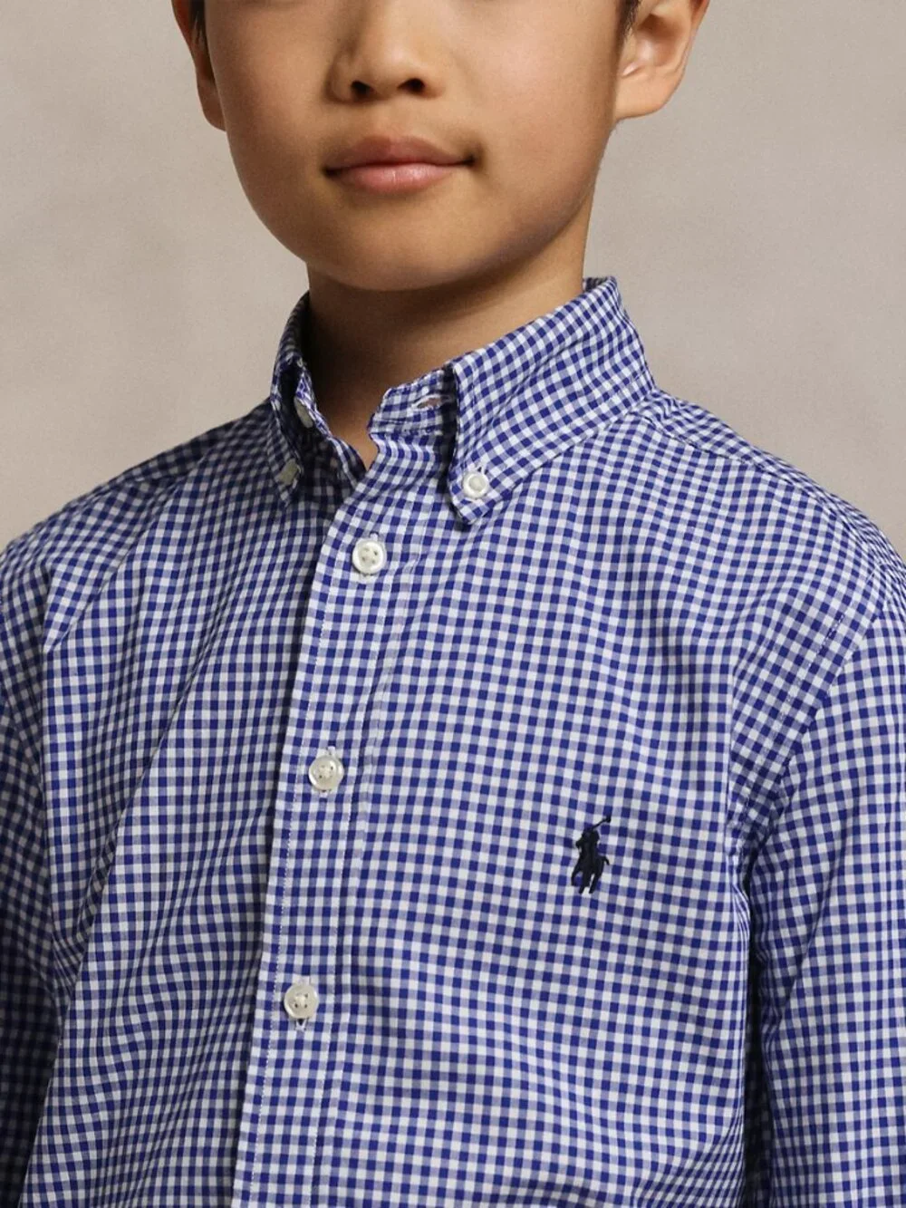 Polo Ralph Lauren Boys S/8 Gingham Cotton Poplin Button Down Shirt Top Pony $60